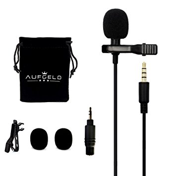 Professional Small Wired Lavalier Lapel Omnidirectional Condenser Microphone for iPhone 5s 6s 7 Plus Android Mac PC Ipad DSLR Mini Smart Recording Hands-Free Podcast Vocal Youtube Lav Mic with Clip
