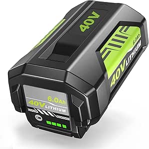 6.0Ah Replacement for Ryobi 40V Battery Compatible with Ryobi 40v Lithium Battery OP4040 OP40401 OP4026 OP40261 OP4050 OP40601 Compatible with Ryobi Battery 40 Volt Cordless Power Tools