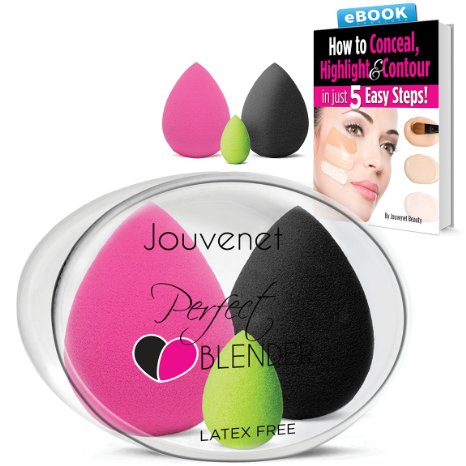 3 Piece Jouvenet Beauty Sponge Blender Set - Latex Free Odor Free Vitamin E Infused High Definition Foundation Sponges for Liquid Powder and Cream Concealer Makeup - Highlight and Contour Ebook