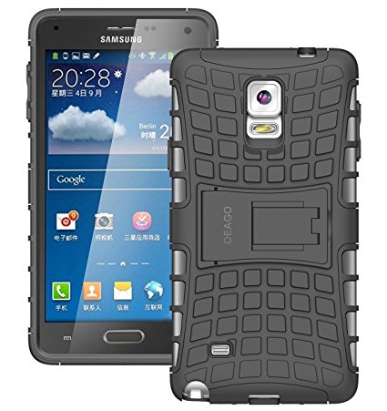 Samsung Galaxy Note 4 Case, Tough Rugged Dual Layer Protective Case with Kickstand for Samsung Galaxy Note 4 - Black