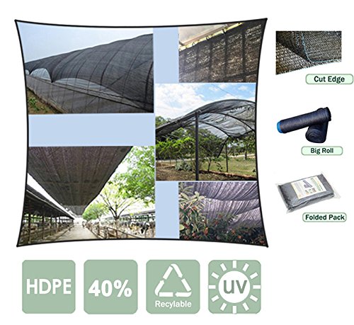 Agfabric 40% 10x10ft Sunblock Shade Cloth for Plant Cover, Greenhouse, Barn or Kennel, Pool, Pergola or Carport, Cut Edge UV Resistant Fabric with Free Fabric Clips