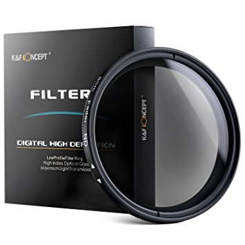 67mm K&F Concept Professional ND Fader Variable Neutral Density Adjustable Adjustable ND Filter (ND2 to ND400) Canon 7D 700D 600D 70D 60D 650D 550D for Nikon D7100 D80 D90 D7000 D5200 D3200 D5100 D3200 D5300 DSLR Cameras   Lens Cleaning Cloth