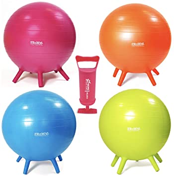 WALIKI Chair Ball with Feet for Kids 4 Pack | Alternative Classroom Seating Ball | 18"/45CM Color Mix