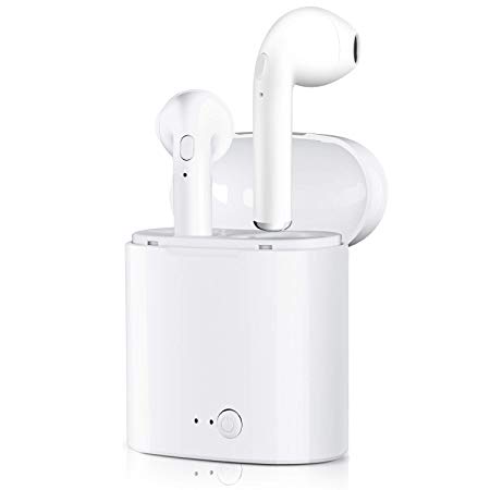 Bluetooth Headphones, Mini Wireless Earbuds Hands-Free Calling Earphones Sport Driving Headsets with Mic and Charging case, Playing Time Up to 4 Hours