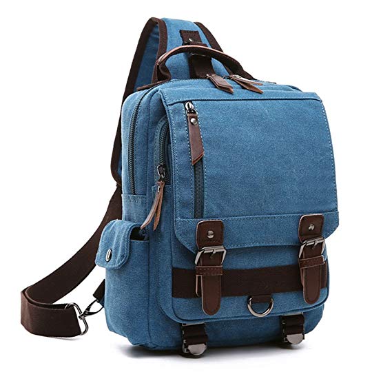 HomeTaste 12-inch Crossbody Travel Bag Canvas Sling Bag Carry-on Purse