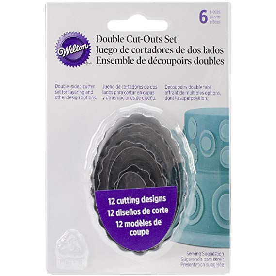 Wilton 417-2583 6-Piece Nesting Fondant Double Sided Cut Out Cutters, Oval