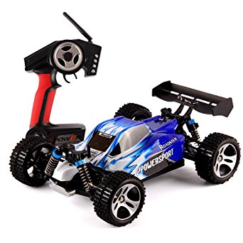 DAZHONG Wltoys 1:18 Scale 2.4G 4WD RTR High Speed Off-Road RC Racing Car with Built- in Li-Po Battery ,Shock Mitigation System (Blue)