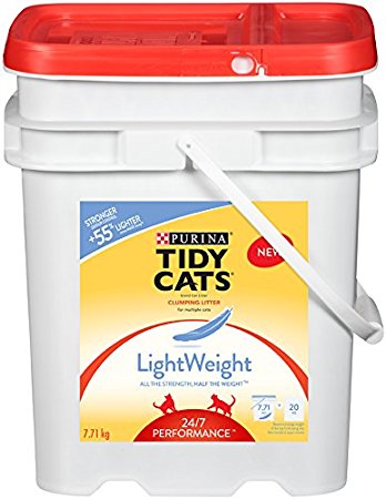 Purina Tidy Cats LightWeight 24/7 Performance Clumping Cat Litter for Multiple Cats, 7.71kg Pail