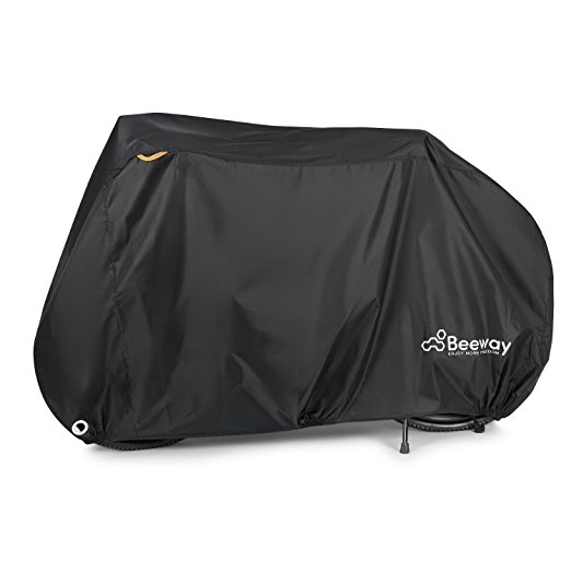 Bike Cover, Beeway® Heavy Duty Waterproof Bicycle Dust Rain Cover Indoor Outdoor Protection - 210D Oxford Fabric, Elasticated Hems, Safety Buckle, Lock-holes - Perfect Fit