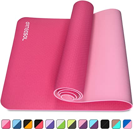 arteesol Exercise Mat, Anti-Tear Eco Friendly Yoga Mat, Non-Slip 6mm Thick Large Fitness Mat with Carry Straps, Premium for Pilates, Fitness, Women and Men 183 cm x 61 cm x 6 mm