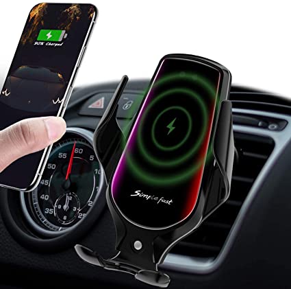 Hinyx Wireless Car Charger,10W Fast Charging Auto-Clamping IR Intelligent Car Mount Phone Holder Compatible with iPhone11/11Pro/11ProMax/XSMax/XS/XR/X/8/8 ,Samsung S10/S9/S8/Note10/Note9,LG (Black)