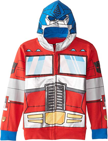 Transformers Big Boys' Optimus Prime Character Hoodie, Reds, Small