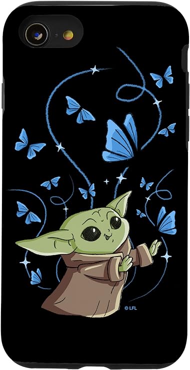 iPhone SE (2020) / 7 / 8 Star Wars The Mandalorian The Child with Blue Butterflies Case