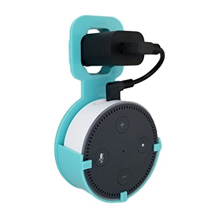 The Spot Outlet Wall Mount - No Messy Wires or Screws - Multiple Colors - the Ultimate Mount Holder Case for your Round Dot Puck Speakers - Great for Kitchens and Bathrooms by Mount Genie (Aqua)