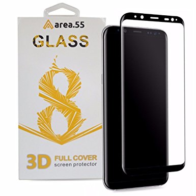 Samsung Galaxy S8  (PLUS) BLACK Tempered Glass Screen Protector - 3D curved edges - 9H hardness - fingerprint free