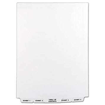 Avery Avery-Style Bottom Tab Dividers, 26-Tab, Legal Exhibit 1-25, 8.5 x11 Inches, White, 26 per Set (11378)