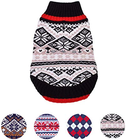 Blueberry Pet 8 Patterns Nordic Fair Isle Snowflake Dog Sweater and Matching Sweater for Pet Lover