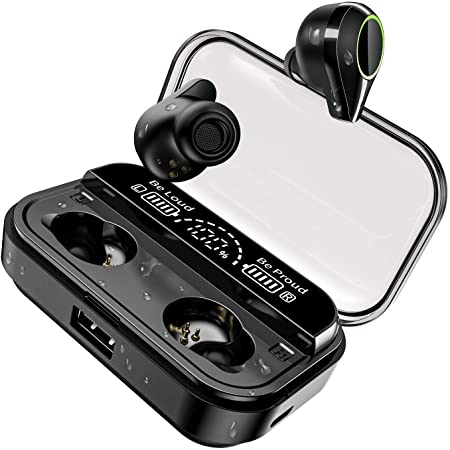Wireless Earbuds, U-ROK Bluetooth 5.0 Earphones with 4000mAh Charing Case LED Digital Display Touch Control 90H Playtime in-Ear Headphones IPX8 Waterproof Headset Built-in Microphone for Sports, Gym