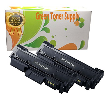 GTS (TM) 2 Pack Samsung MLTD116L Black LaserJet Toner Cartridges for SL-M2825DW, SL-M2875FD/FW, SL-M2835DW, SL-M2885FW