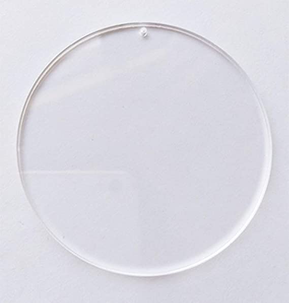 MEYA Set of 15pcs High Clear Blank Acrylic Discs,Acrylic Round Sheet with Hole 1/8" for Keychains, Jewelry DIY Crafts (Dia 5.0")