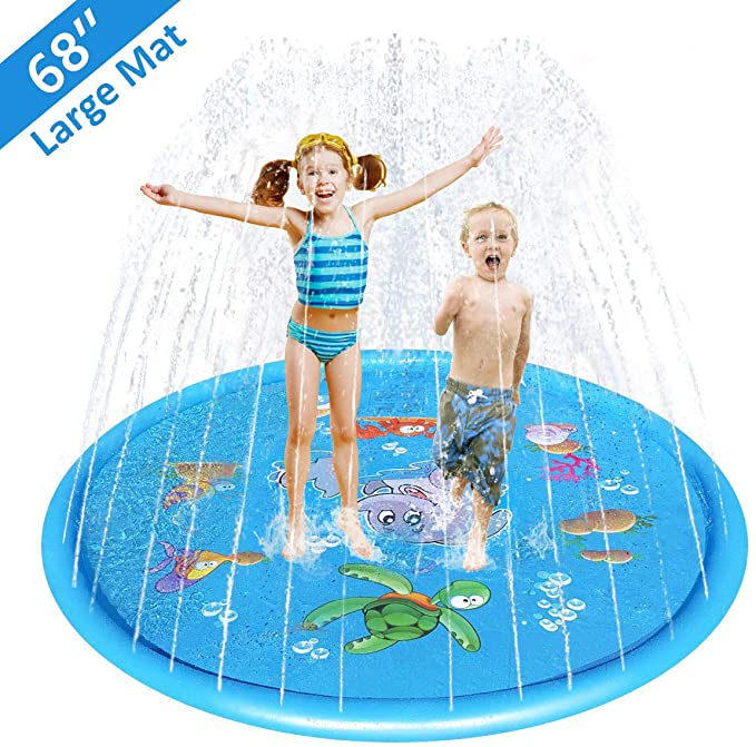 Sprinkler for Kids  68" Splash Pad for Toddlers  Splash Play Mat Baby Splash Pad Large Kids Splash Pad Mat Sprinkler for Summer