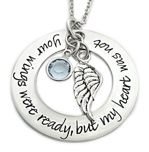 Your Wings Were Ready, But My Heart Was Not - Hand Stamped Memorial Jewelry