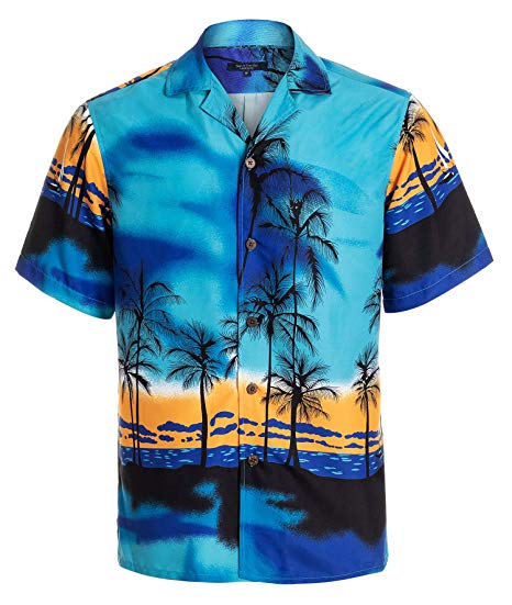 YEAR IN YEAR OUT Mens Hawaiian Shirt Regular Fit Hawaiian Shirts for Men with Quick to Dry Effect
