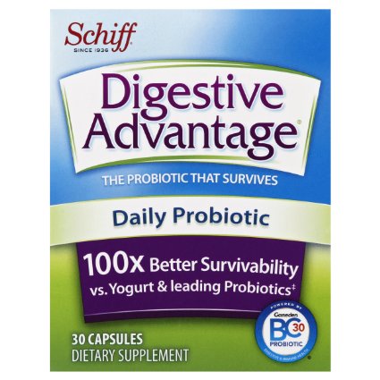 Digestive Advantage Probiotic Capsules 30 Count Once Daily Supplement - 100X Better Survivability than Yogurt  Leading Probiotics - Patented Ingredient - Promotes Digestive System and Intestinal Health for Women and Men
