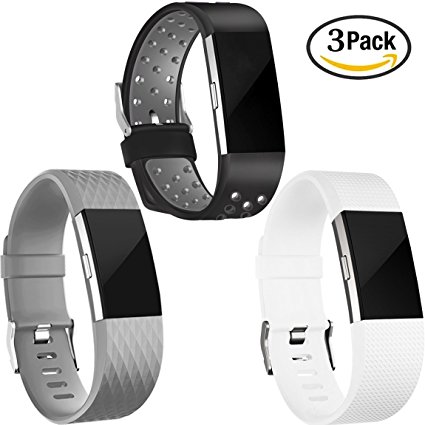 For Fitbit Charge 2 Bands, Maledan Replacement Accessory Wristbands for Fitbit Charge 2 HR, Large Small