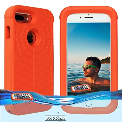 Temdan iPhone 7 plus / 6s plus / 6 plus Floating Case with Waterproof Bag Shockproof Lifejacket Case for iPhone 7 plus / 6s plus/ 6 plus (5.5inch) -Orange