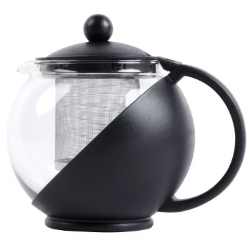Tempered Glass 3-Cup Tea Pot w/ Removable Steel Infuser, 25 Fluid Ounces by Pride Of India