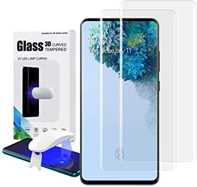 ETESTAR Samsung S20 Ultra Screen Protector, Galaxy S20 Ultra Tempered Glass, Fingerprint Scaner 3D Liquid Transparent Clear Curved Case Friendly Anti-Scratch for Samsung Galaxy S20 Ultra [ 2 Pack ]