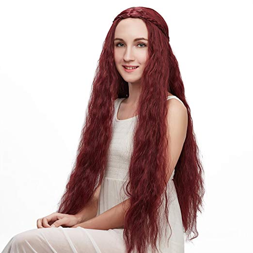 Liz Wig Game of Thrones Character Melisandre Long Wavy Cosplay Wig 32" Wine Red