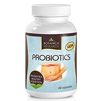 Probiotics All Natural Health Supplement for Women and Men with Lactic Acid Yeast and Bacteria including Lactobacillus Acidophilus, Rhamnosus, Bifidobacterium, Longum - 60 Oral Flora Capsules for Daily Use By Botanica Research