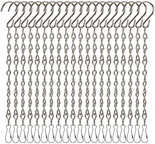 Foraineam 20 Pack 9.5 Inches Hanging Chain Plant Flower Pot Hangers Replacement Chains for Bird Feeders, Planters, Billboards, Lanterns and Decorative Ornaments