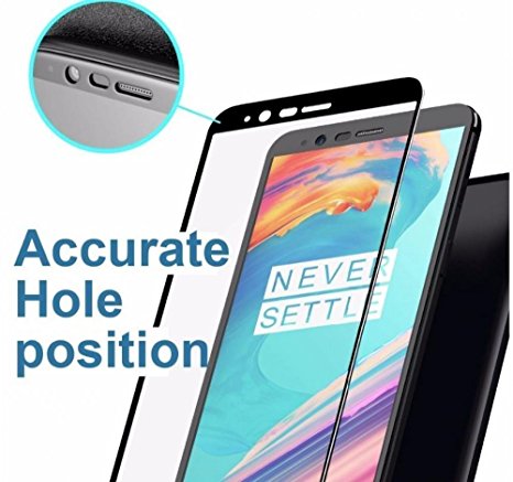 TrueUpgrade™ ONEPLUS 5T / ONE PLUS 5T / 1 5t Screen Protector (5D Glass),Curved Edge 5D Full Screen Tempered Glass edge premium series with high quality real tempered glass Screen Protector BLACK