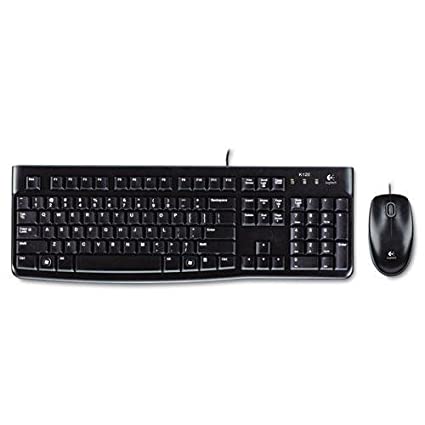 Logitech 920002565 MK120 Wired Desktop Set, Keyboard/Mouse, USB, Black