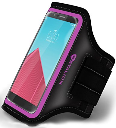 Stalion Sports Exercise Gym Running Armband Case Universal for ALL Smartphones LG Sony HTC Nokia Huawei ZTE Google Nexus Motorola Blackberry Asus BLU Samsung (4.7-5.5" Inch Display)(Fuchsia Pink)