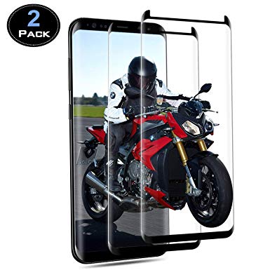 ONSON Galaxy S8 Screen Protector, Tempered Glass 3D Screen Protector Samsung Galaxy S8, 9H Hardness, Bubble Free, Anti-Fingerprint HD Screen Protector Film[2-Pack]