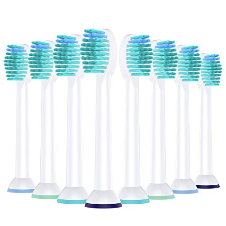 Acsin Replacement Brush Heads for Philips Sonicare ProResults Electric Toothbrush fit DiamondClean, FlexCare, HealthyWhite, EasyClean, Plaque Control, Gum Health Sonicare Snap-On Handles(8 Pack)