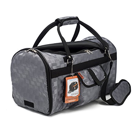 Pet Travel Carrier with Privacy Covers by Prefer Pets - Soft-Sided - Airline Approved with Side Pocket, Velcro Handle & Padded Shoulder Strap - Perfect for Small Dogs and Cats
