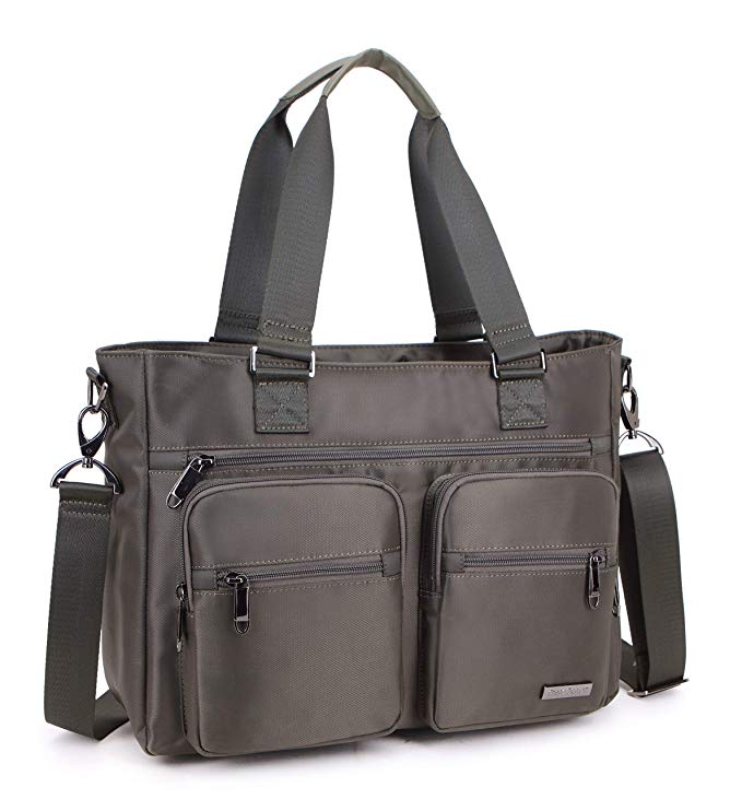 Crest Design Water Repellent Nylon Shoulder Bag Handbag Tablet Laptop Tote as Travel Work and School Bag. Perfect Nursing Tote to Carry Medical, Nursing Supplies (Army Green)