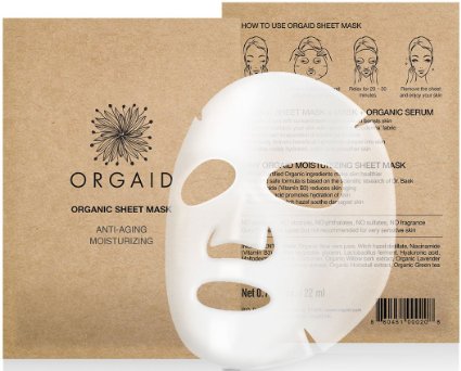 ORGAID Antiaging and Moisturizing Organic Facial Mask Sheet  Made in USA Single