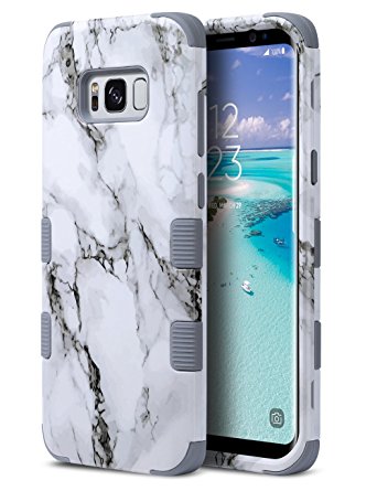 Galaxy S8 Plus Case,ULAK Anti Slip S8 Plus Case Shock Resistance Protective Cover for Samsung Galaxy S8  Plus (2017) with Hybrid High Soft Silicone   Hard PC Case(Artistic-marble pattern)