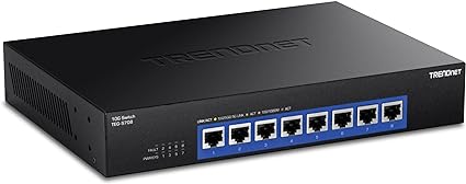 TRENDnet 8-Port 10G Switch, 8 x 10G RJ-45 Ports, 160Gbps Switching Capacity Rack mountable, 10 Gigabit Network Connections, Lifetime Protection, Black, TEG-S708