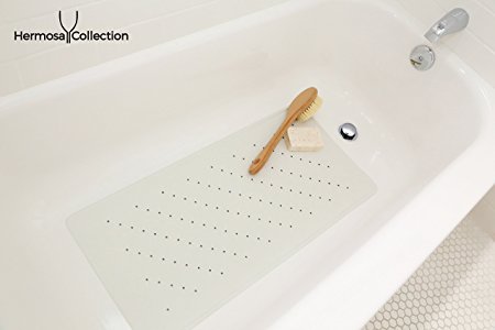 ANTI-BACTERIAL, BPA FREE & LATEX ALLERGEN FREE Rubber Bath Mat No.1 Rated bathtub mat for baby protection - 30" L x 14" W