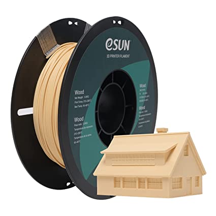 eSUN Wood PLA Filament 1.75mm, Wood Color 3D Printer Filament PLA, Dimensional Accuracy  /- 0.05mm, 0.5KG Spool (1.1 LBS) 3D Printing Filament for 3D Printers