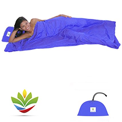 Hammock Bliss Sleep Sack - Travel and Camping Sleeping Sheet - Sleeping Bag Liner and Travel Pillow - Dream In Bliss