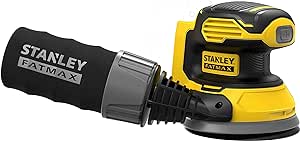 Stanley SFMCW220B-XJ FatMax 18V Exzenterschleifer SFMCW220B (125 mm Schleifplatte, mit Staubsaugeranschluss, Staubfangsack, staubversiegelter Schalter, Lieferung ohne Akku und Ladegerät)