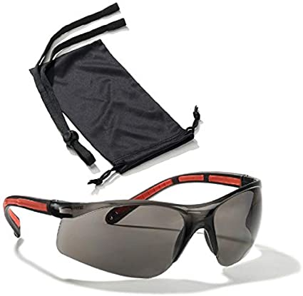Tinted Safety Glasses Eye Protection - Comfort Eyewear with our SuperLite, SuperClear Lens Technology (1 Tinted Pair, 1 Case, 1 Neck cord)